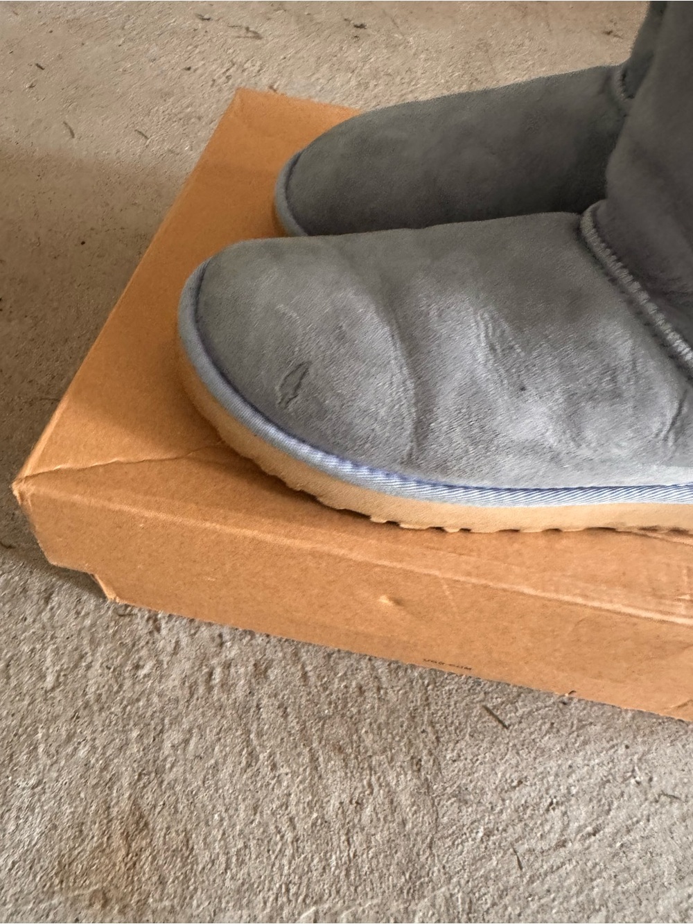 UGG Kids Light Blue Shearling Bow Back Boots - Picture 5 of 8